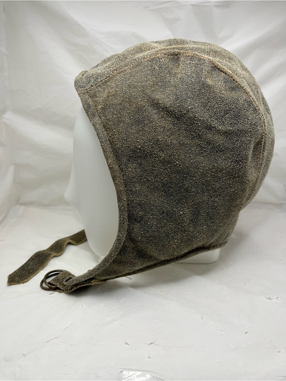 Men's Distressed Suede Earflap Hat in Brown - Unbranded